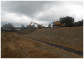 Ditch with Work Equipment